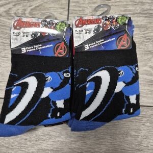 2 New Marvel Avengers 3 Pairs Kids Socks. 7-10years. Shoe Size 3-6